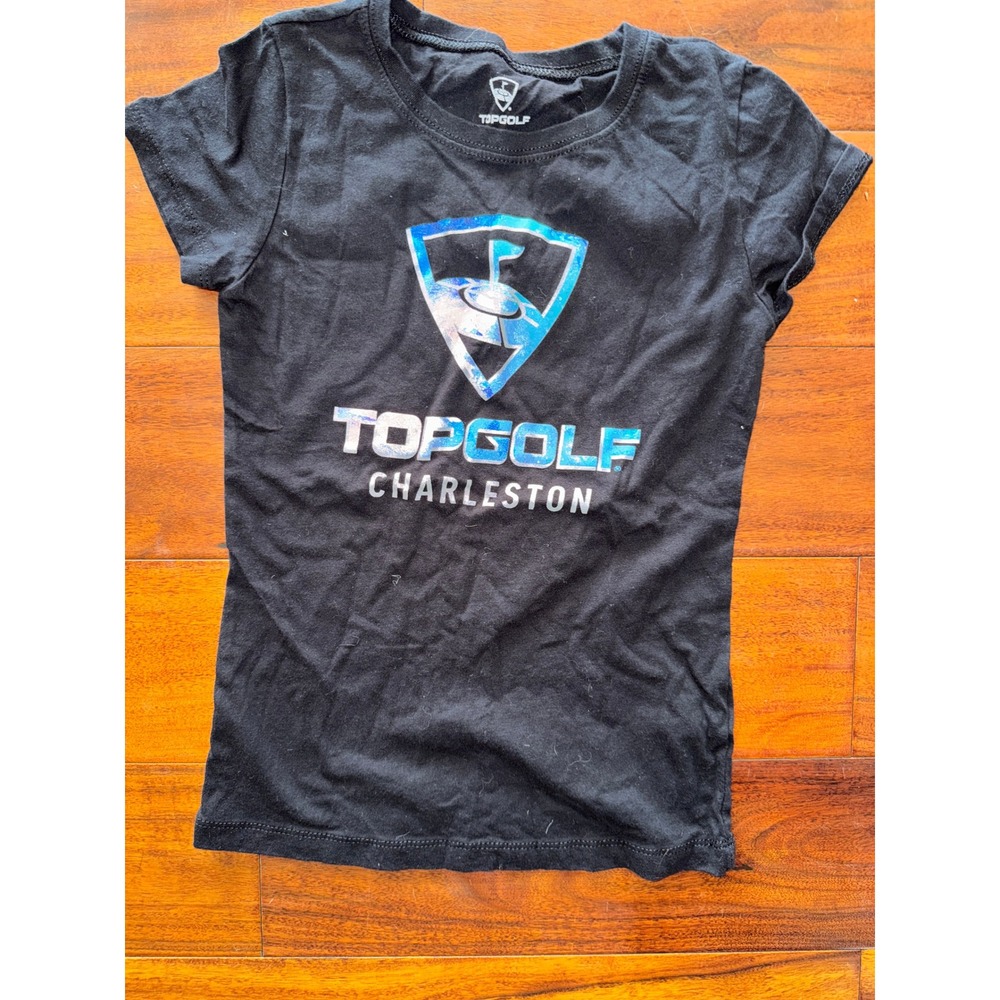 Topgolf‎ Charleston Kids T Shirt Black Graphic Tee Size Medium